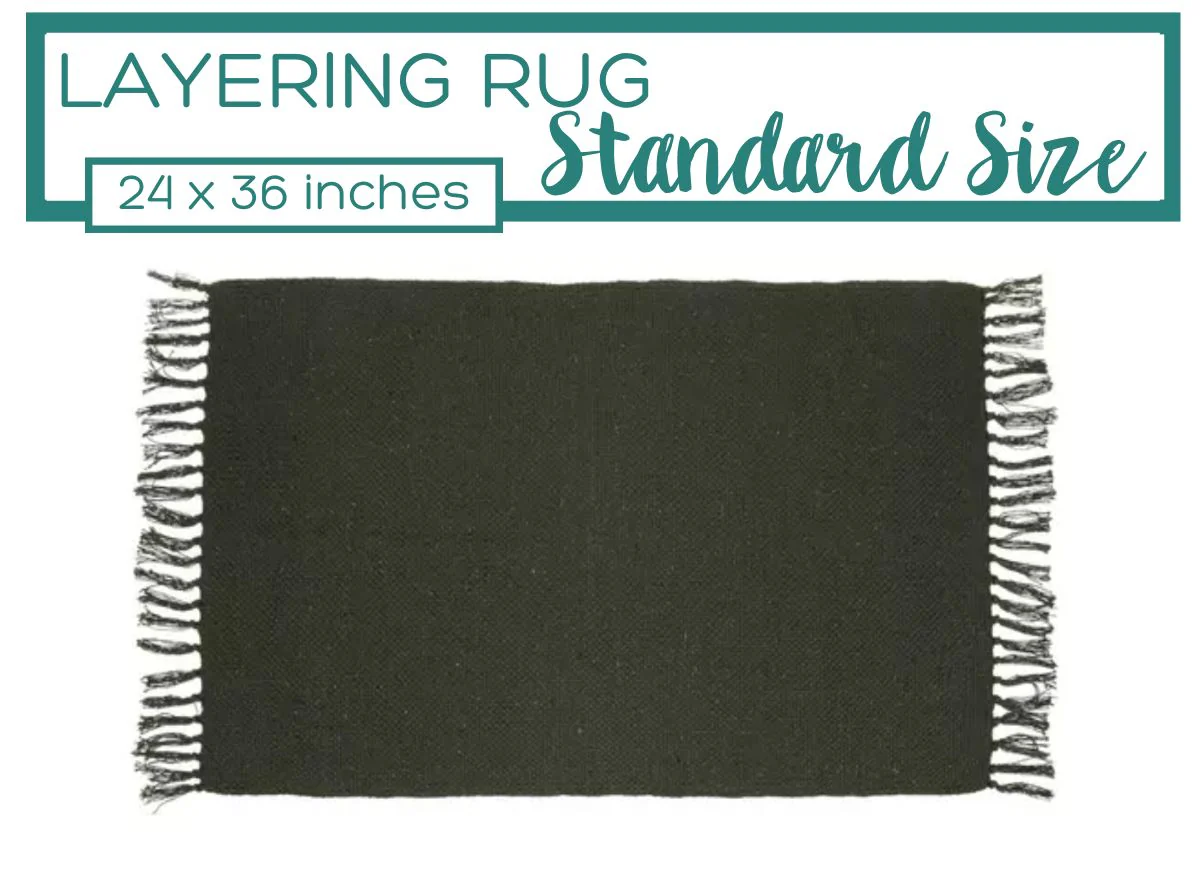 Olive Green Accent Rug with Fringe - 2x3 feet