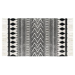 Black Pattern Entryway Rug