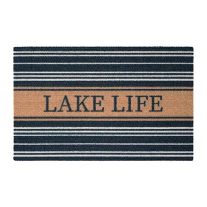 Neighburly Coastal Stripe Personalized Doormat