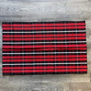 Red and Black Plaid Accent Rug