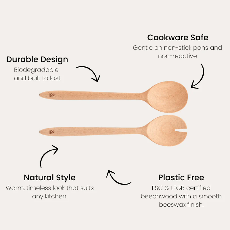 Wooden Beechwood Salad Servers - Image 4